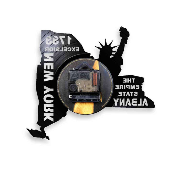 New York osavaltio vinyyli seinäkello