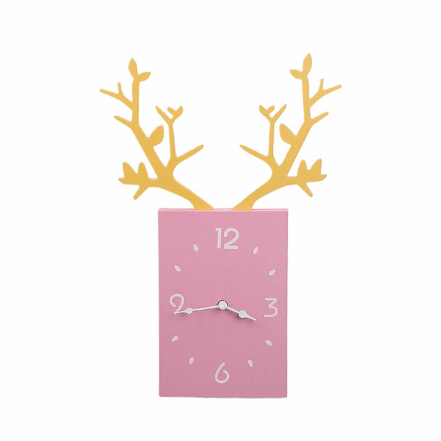 Design seinäkello peuran sarvilla