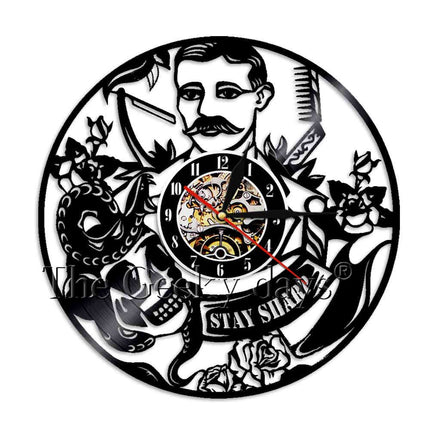 Barber Shop vinyylilevy seinäkello