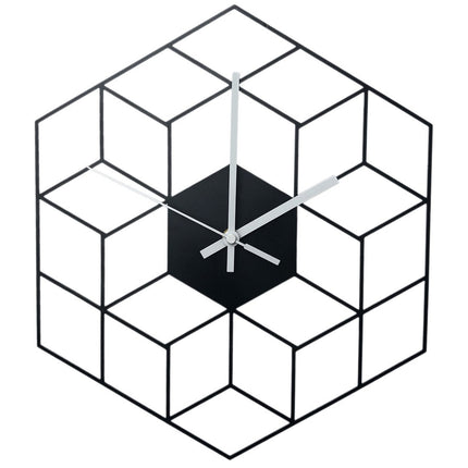 Kultainen geometrinen kuutio seinäkello