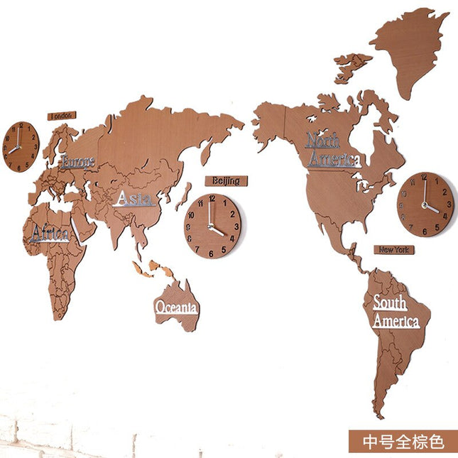 Suuri maailmankartta seinäkello aikaeroilla