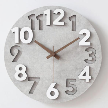 Moderni betonimainen seinäkello keittiöön