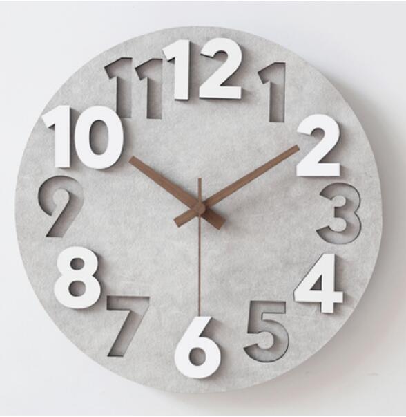Moderni betonimainen seinäkello keittiöön