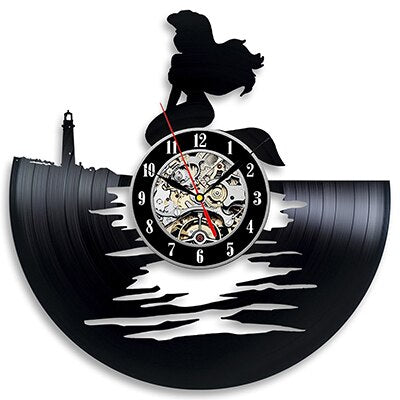 Pieni Merenneito vinyylilevy seinäkello