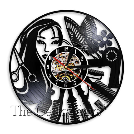 Barber Shop vinyylilevy seinäkello