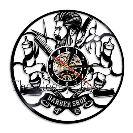 Barber Shop vinyylilevy seinäkello