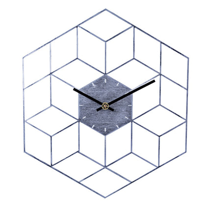 Kultainen geometrinen kuutio seinäkello
