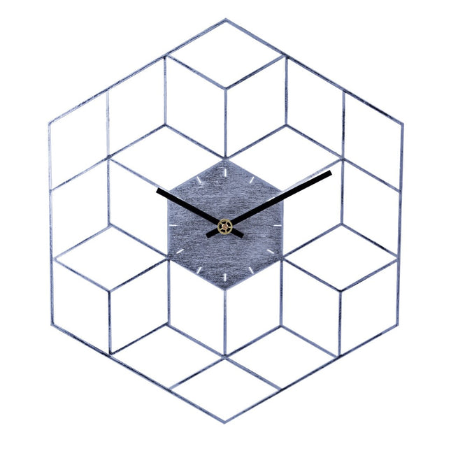 Kultainen geometrinen kuutio seinäkello