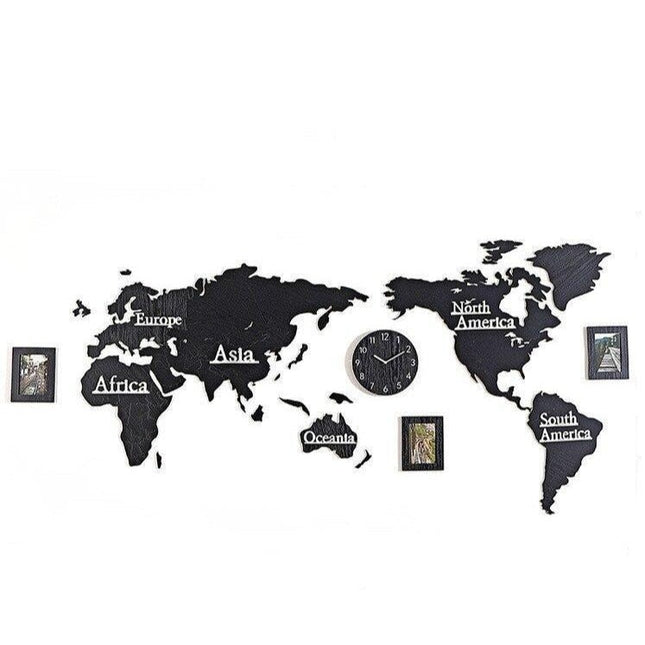 Maailmankartta seinäkello tarra sisustukseen