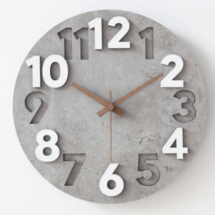 Moderni betonimainen seinäkello keittiöön