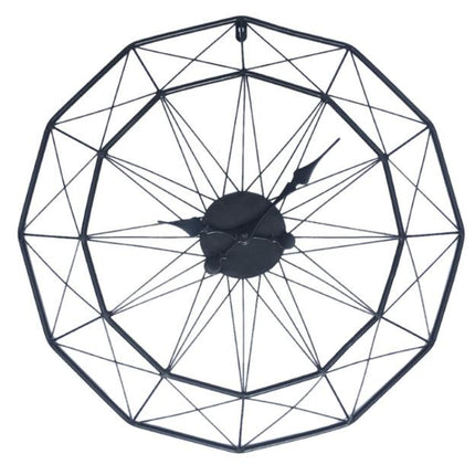 Musta geometrinen metallinen design-seinäkello