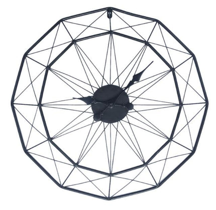 Musta geometrinen metallinen design-seinäkello