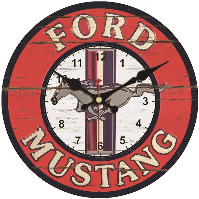 Ford Mustang -aiheinen retro-seinäkello