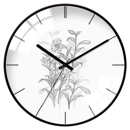 Moderni seinäkello kuperalla lasilla