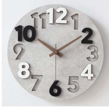 Moderni betonimainen seinäkello keittiöön