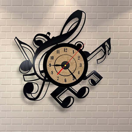 Musiikki vinyylikello nuoteilla