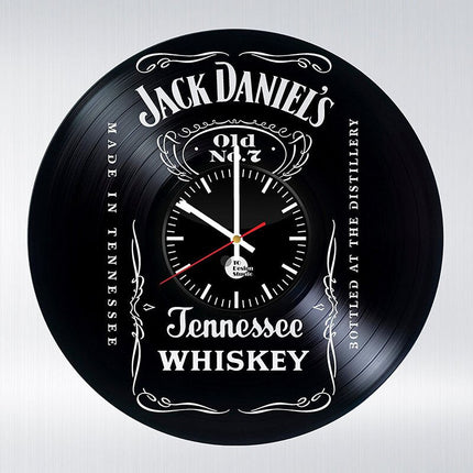Jack Daniel's -logo vinyylilevy-seinäkello