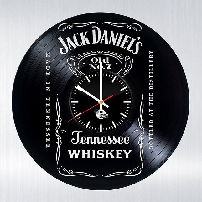 Jack Daniel's -logo vinyylilevy-seinäkello