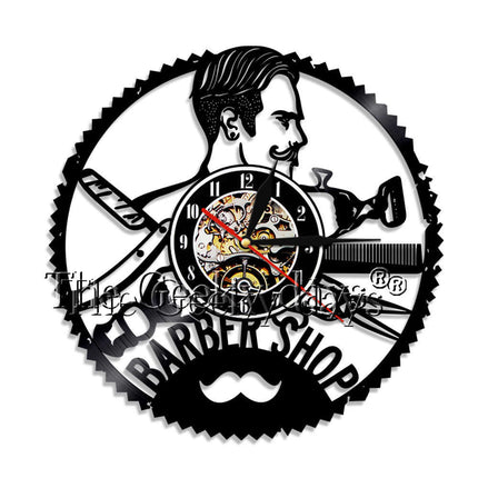 Barber Shop vinyylilevy seinäkello