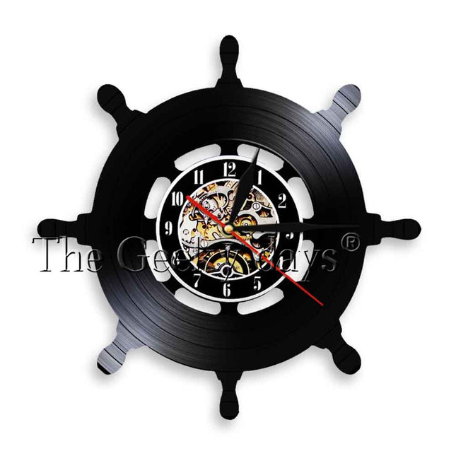 Merihenkinen ankkuri vinyylilevy seinäkello