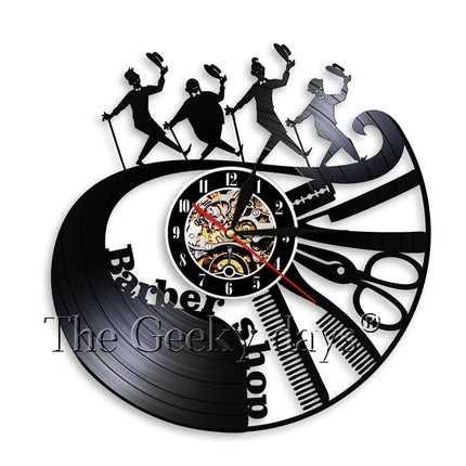 Barber Shop vinyylilevy seinäkello