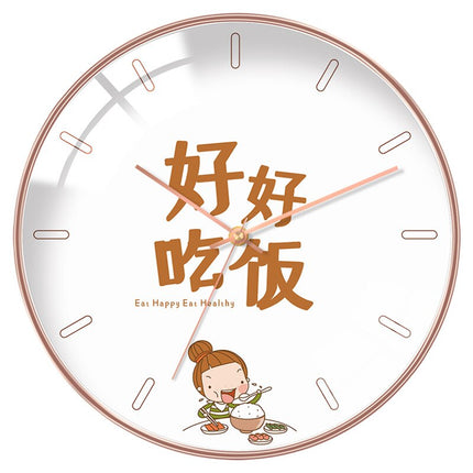 Moderni seinäkello kuperalla lasilla