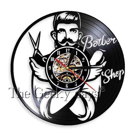 Barber Shop vinyylilevy seinäkello