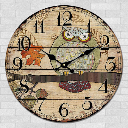 Vintage-tyylinen pöllö seinäkello lapsille