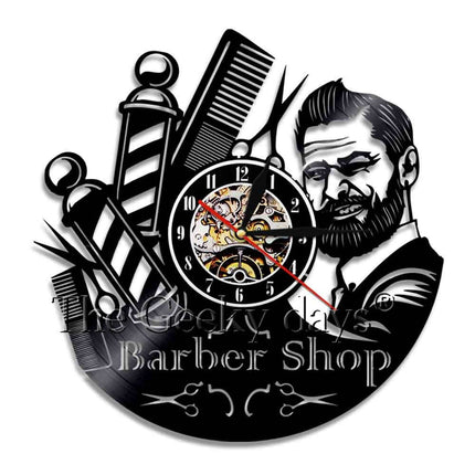 Barber Shop vinyylilevy seinäkello