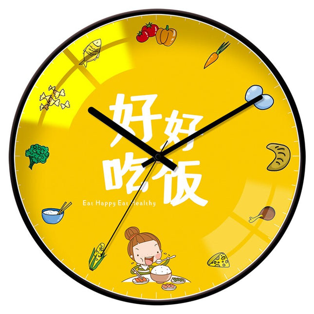 Moderni seinäkello kuperalla lasilla