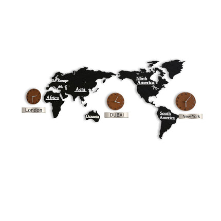 Suuri maailmankartta seinäkello aikaeroilla