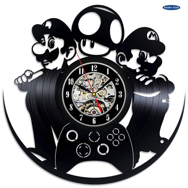 Super Mario gamer vinyylilevy seinäkello