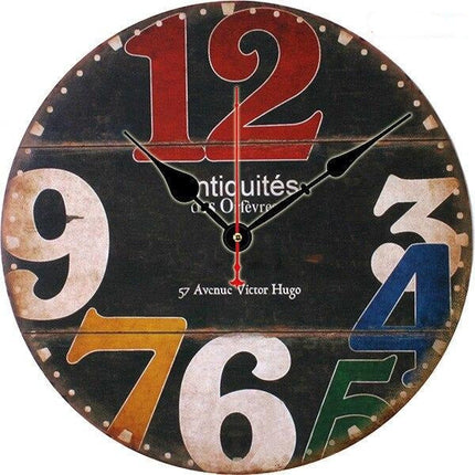 Värikäs ranskalainen bistro-seinäkello