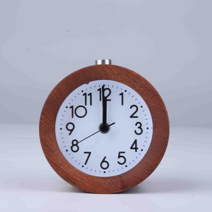 Pyöreä puinen herätyskello yöpöydälle