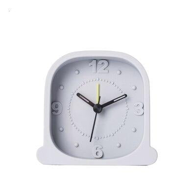 Valkoinen analoginen minimalistinen herätyskello
