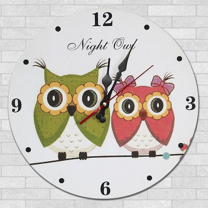 Vintage-tyylinen pöllö seinäkello lapsille