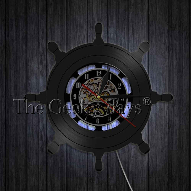 Merihenkinen ankkuri vinyylilevy seinäkello