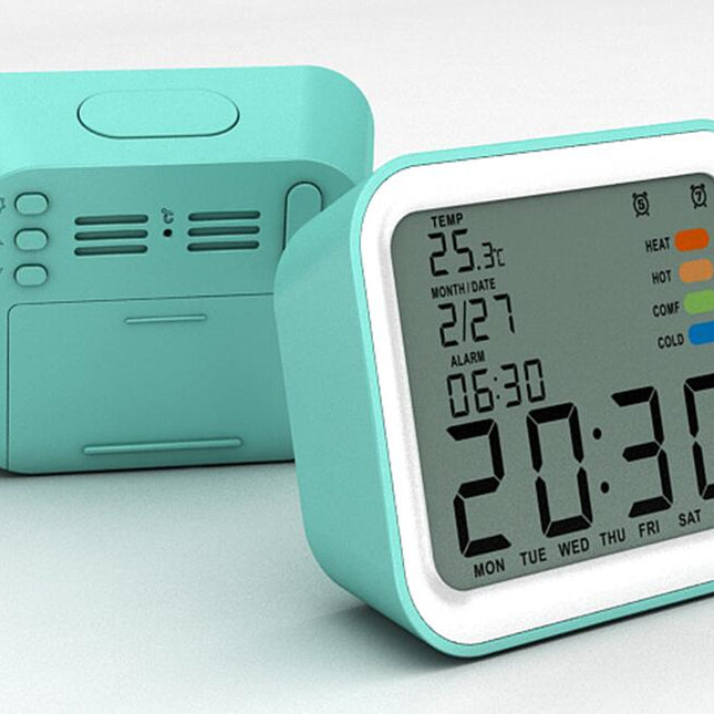 Digitaalinen herätyskello lämpötila- ja päivämääränäytöllä