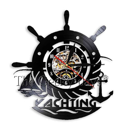 Merihenkinen ankkuri vinyylilevy seinäkello