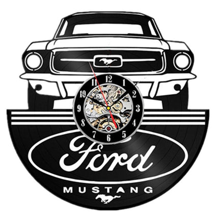 Mustang-auto vinyylilevy seinäkello