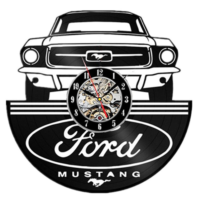 Mustang-auto vinyylilevy seinäkello
