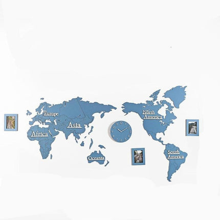 Maailmankartta seinäkello tarra sisustukseen