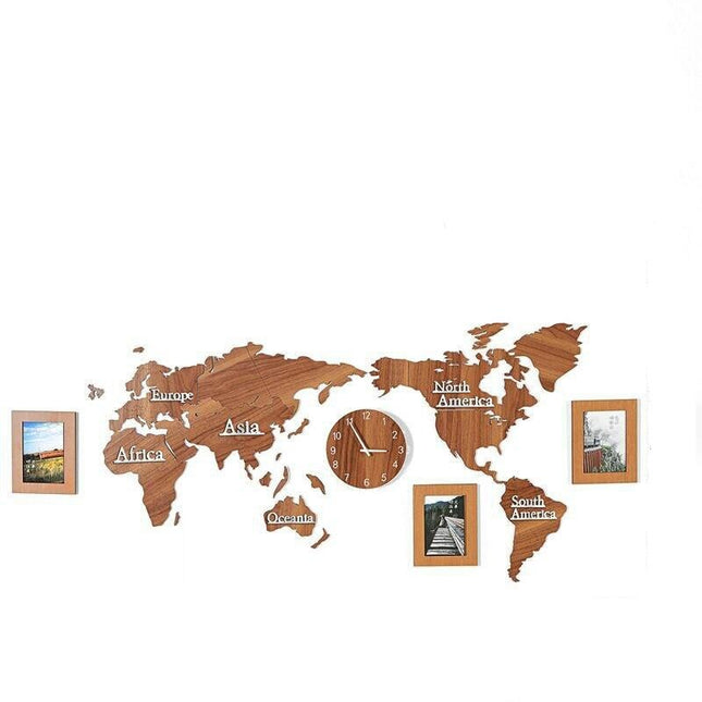 Maailmankartta seinäkello tarra sisustukseen