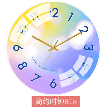 Värikäs abstrakti skandinaavinen seinäkello