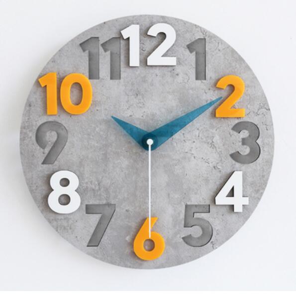 Moderni betonimainen seinäkello keittiöön