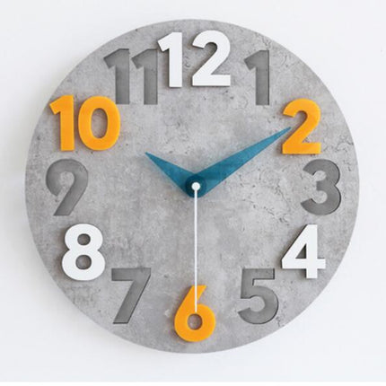 Moderni betonimainen seinäkello keittiöön