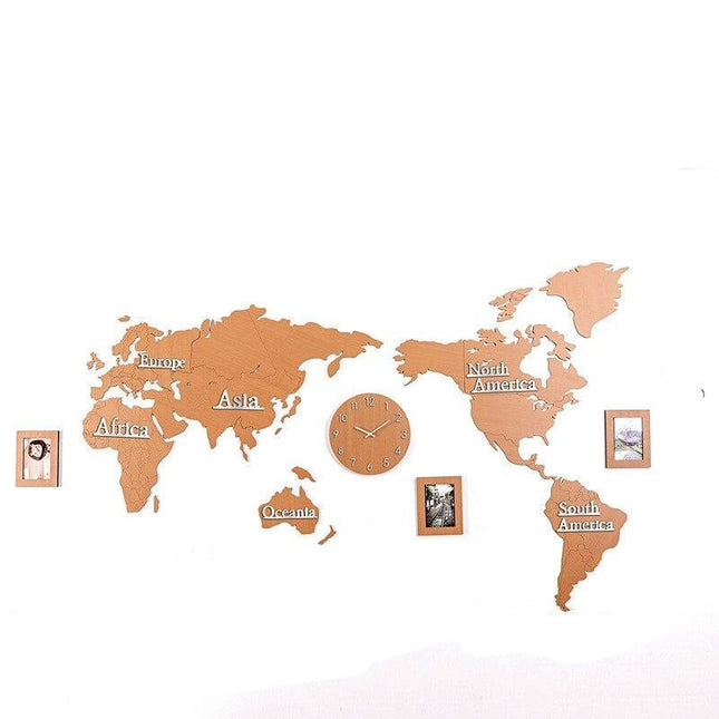 Maailmankartta seinäkello tarra sisustukseen