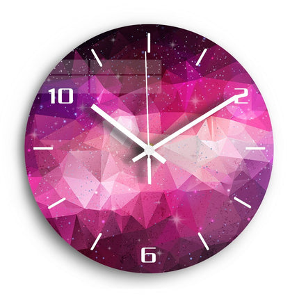 Pyöreä seinäkello sinisellä galaksikuviolla