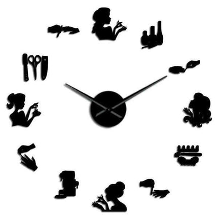 DIY seinätarra kello kosmetologille