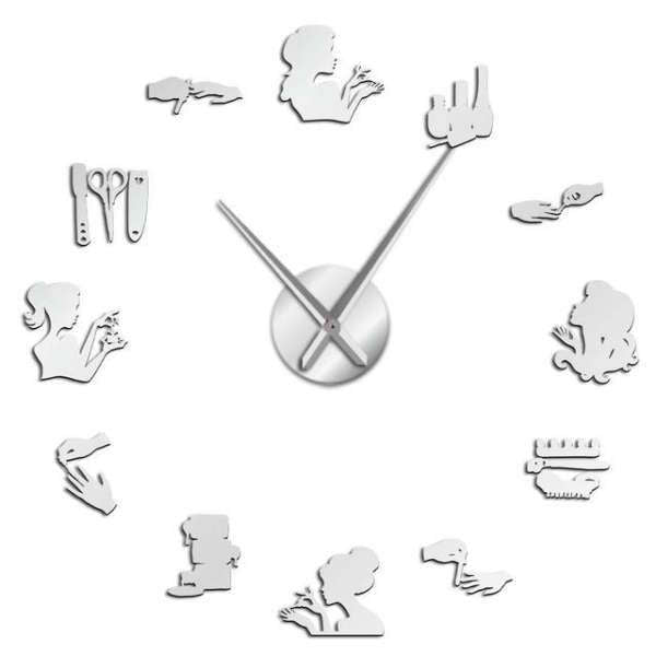 DIY seinätarra kello kosmetologille